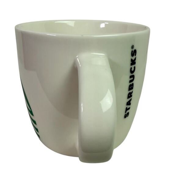 Starbucks 2017 14oz Green White Siren Logo Coffee Cup Ceramic Mug Mermaid Barrel - Picture 2 of 7